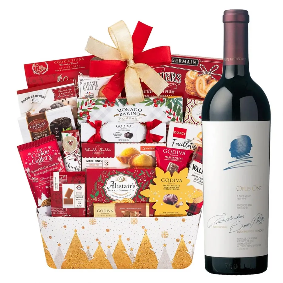 Opus One Wine Holiday Wishes Gift Basket